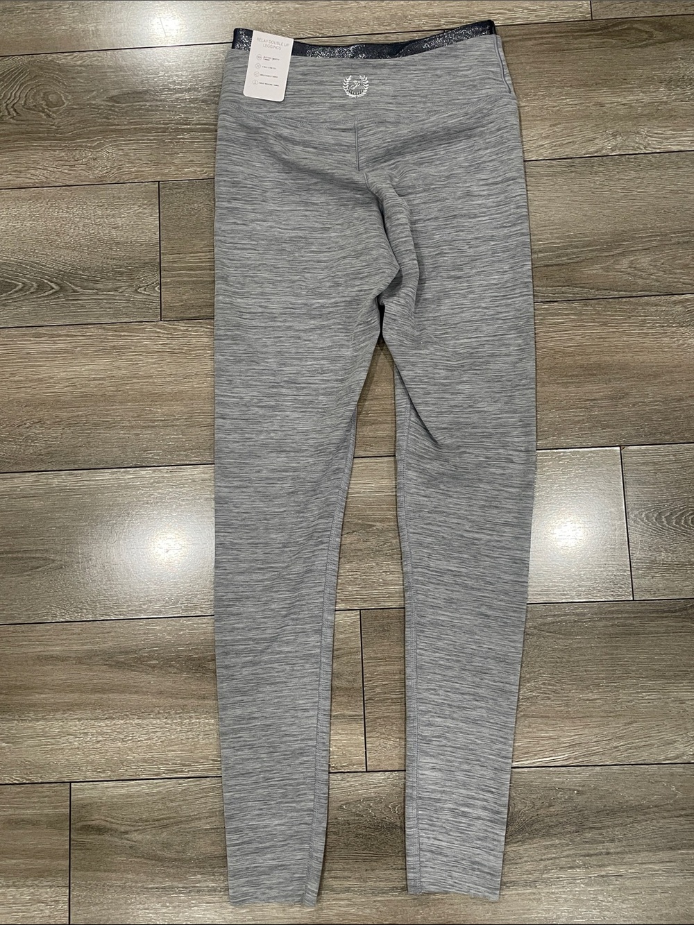 Victoria's Secret Light Heather Gray Leggings with Shimmery Waistband
